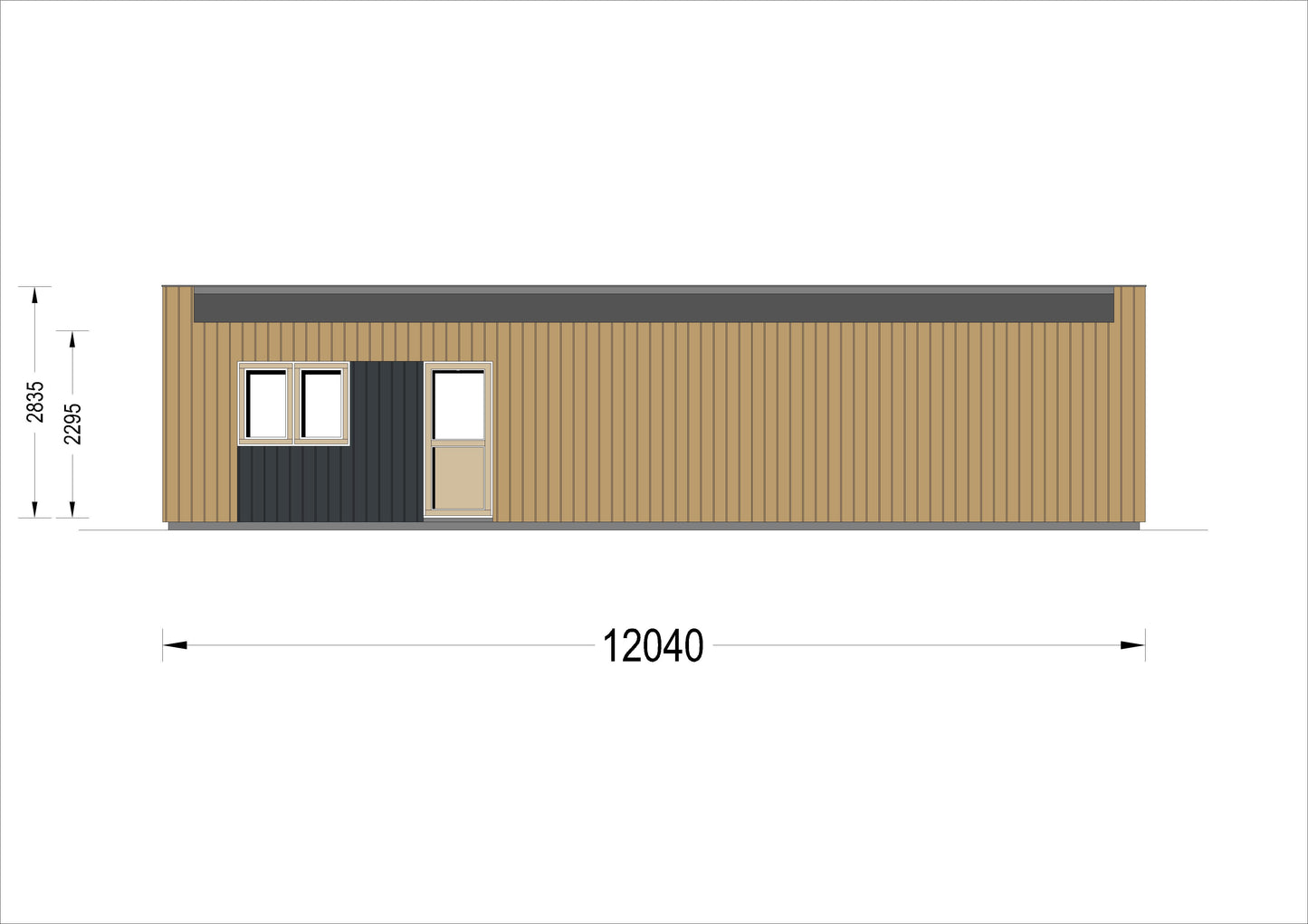 plano casa de madera AKAYA II frente