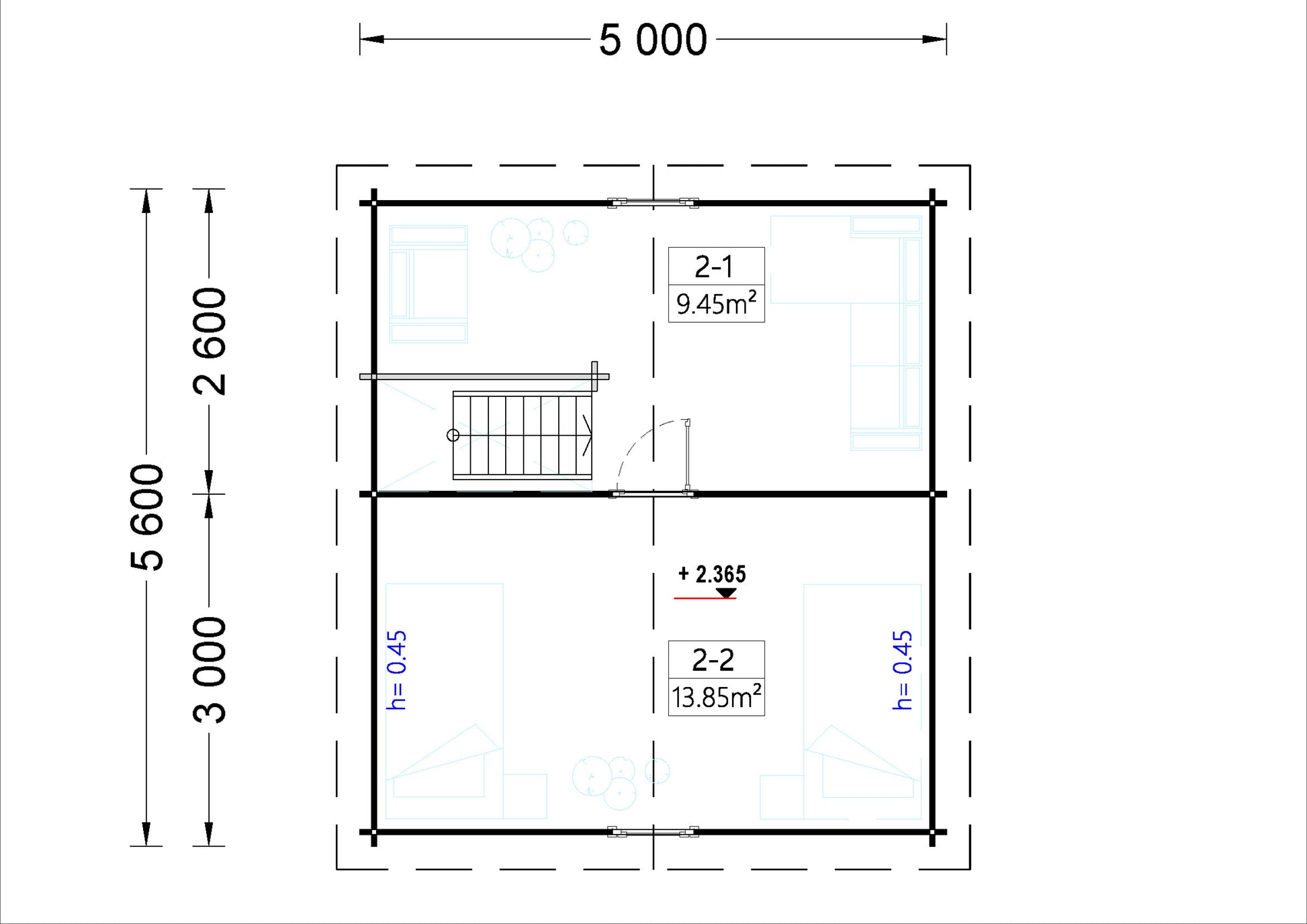 plano primera planta casa de madera ALDI