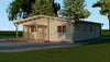 casa de madera MADRID trasera y lateral izquierdo