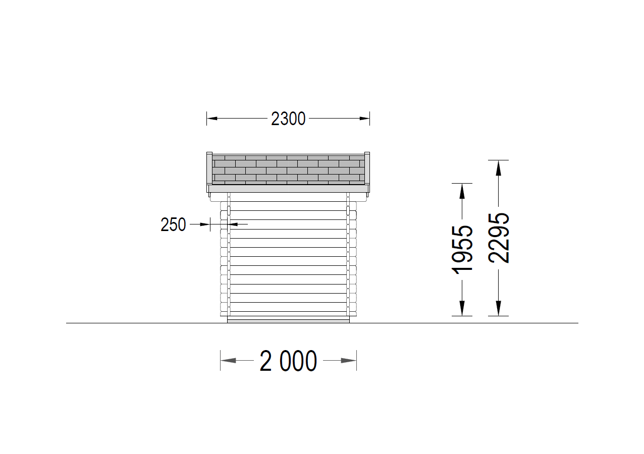 plano lateral derecho casa de madera NANA