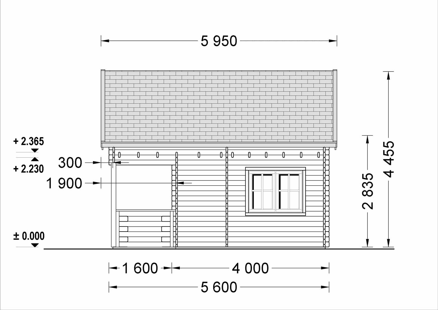 plano lateral derecho casa de madera ALDI