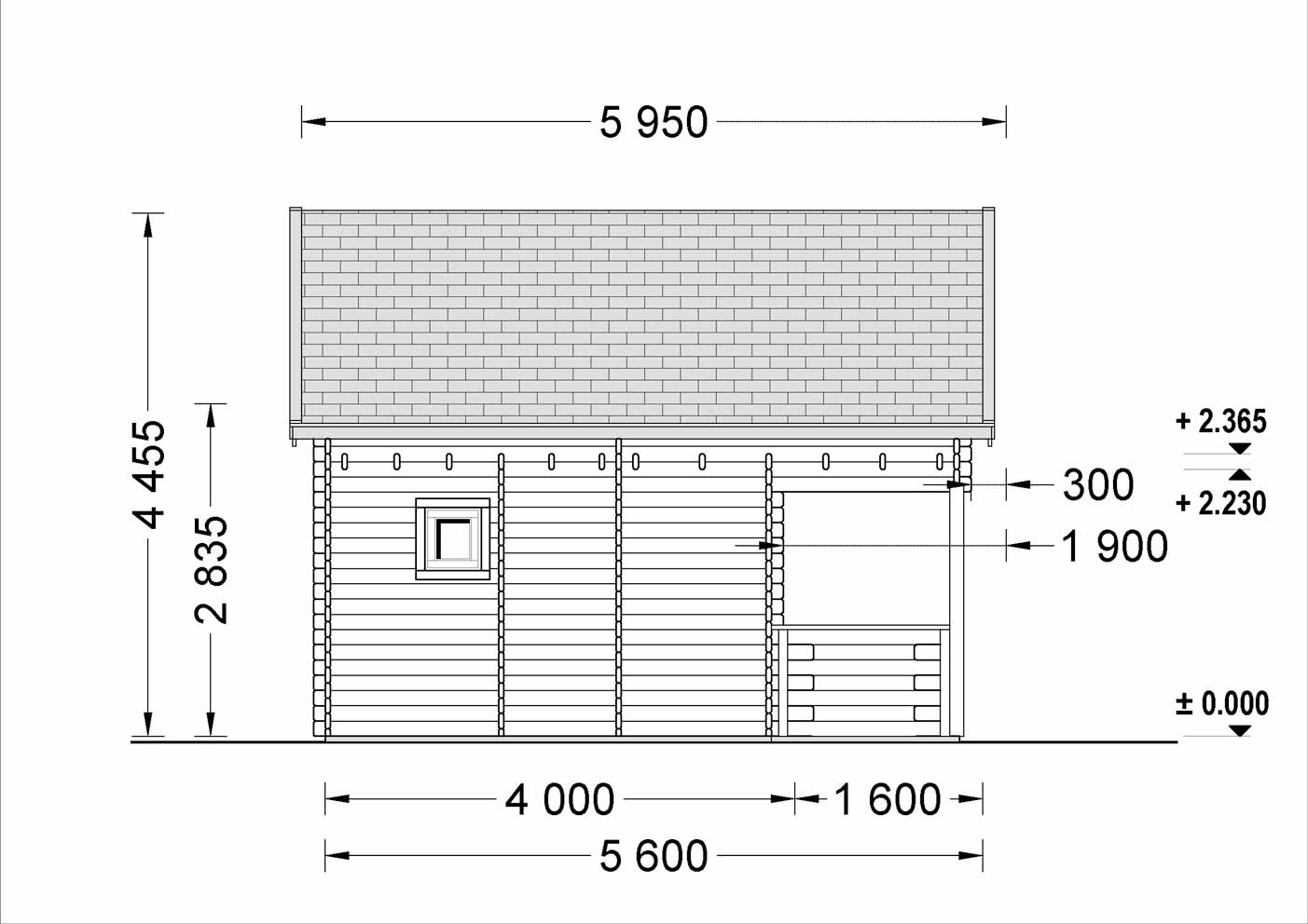 plano lateral izquierdo casa de madera ALDI