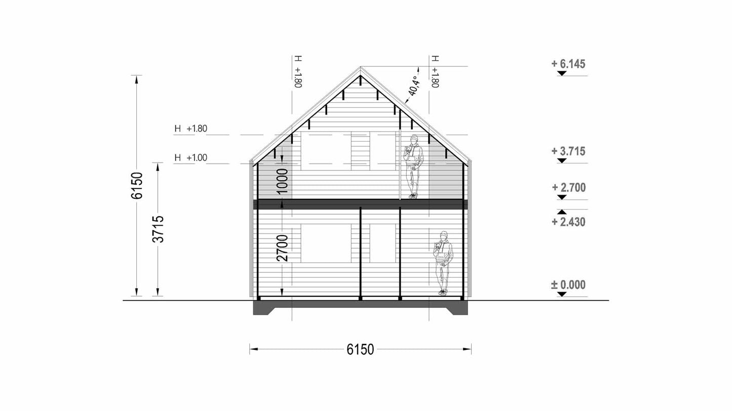 plano altura e inclinación casa de madera ANDROID