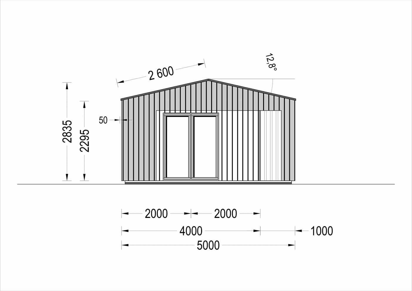 plano lateral izzquierdo casa de madera ANE MODERN