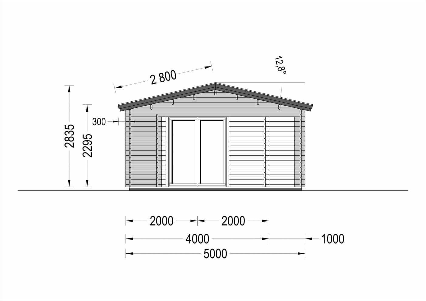 plano lateral izquierdo casa de madera ANE