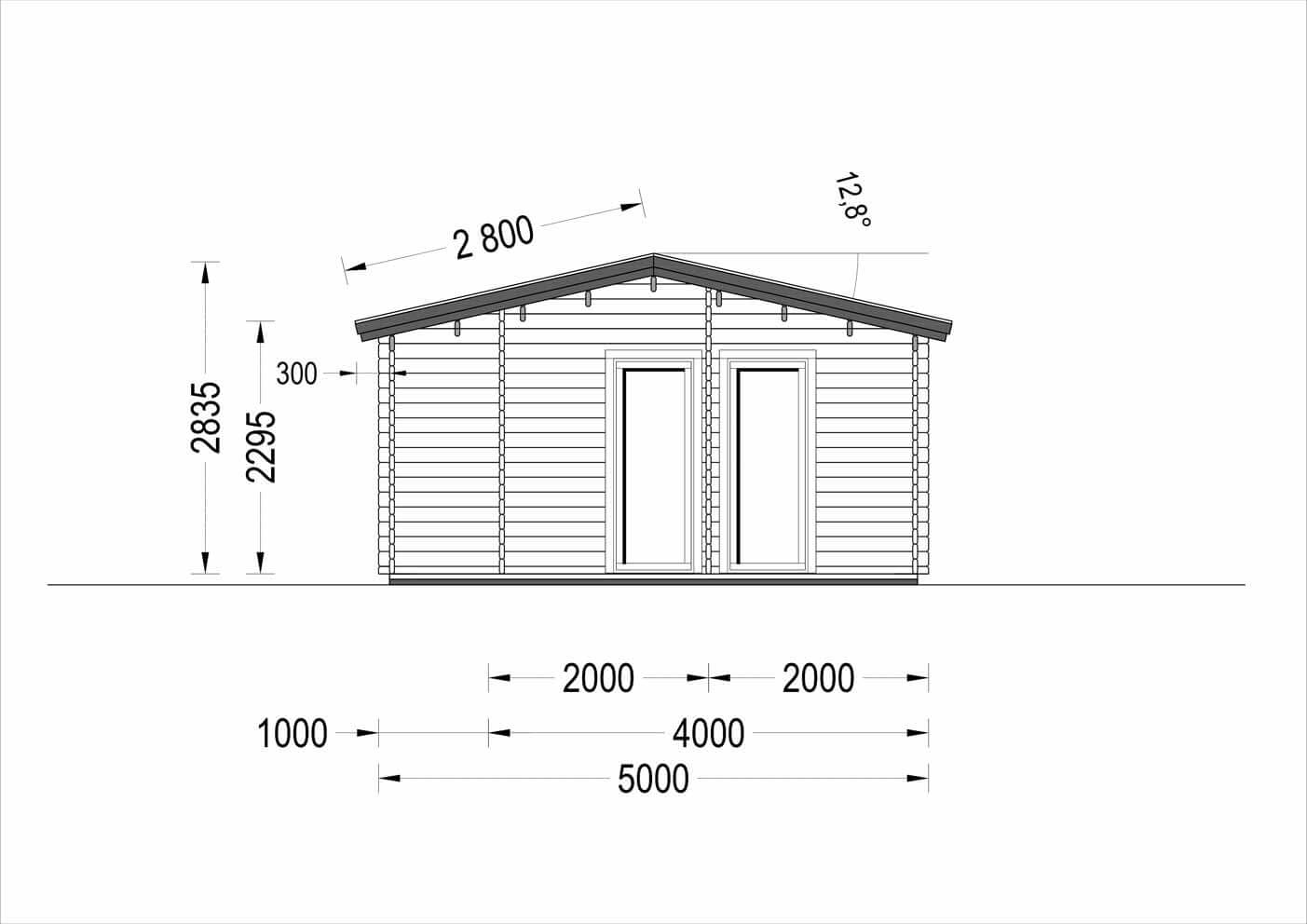 plano lateral derecho casa de madera ANE