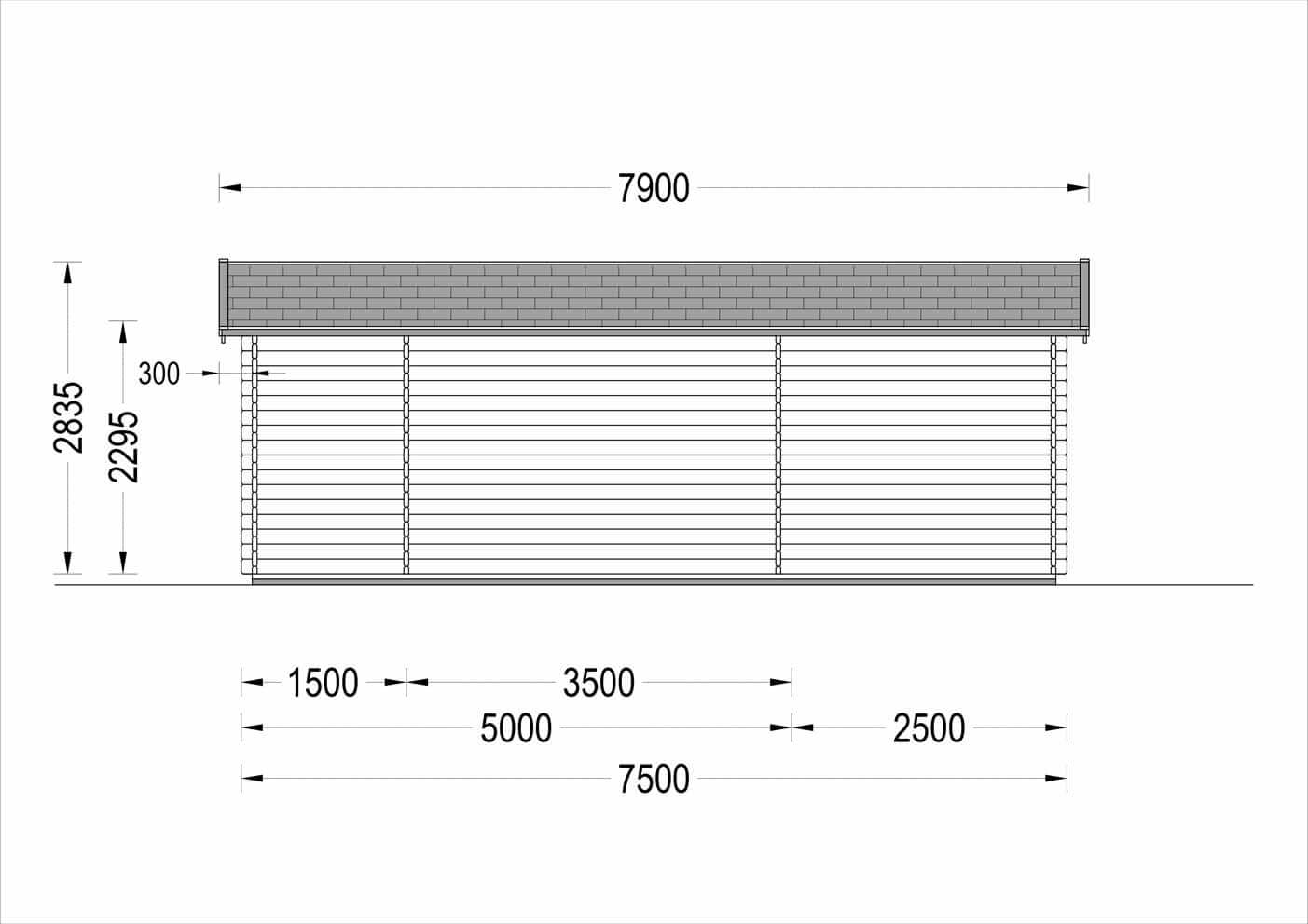 plano trasero casa de madera ANE