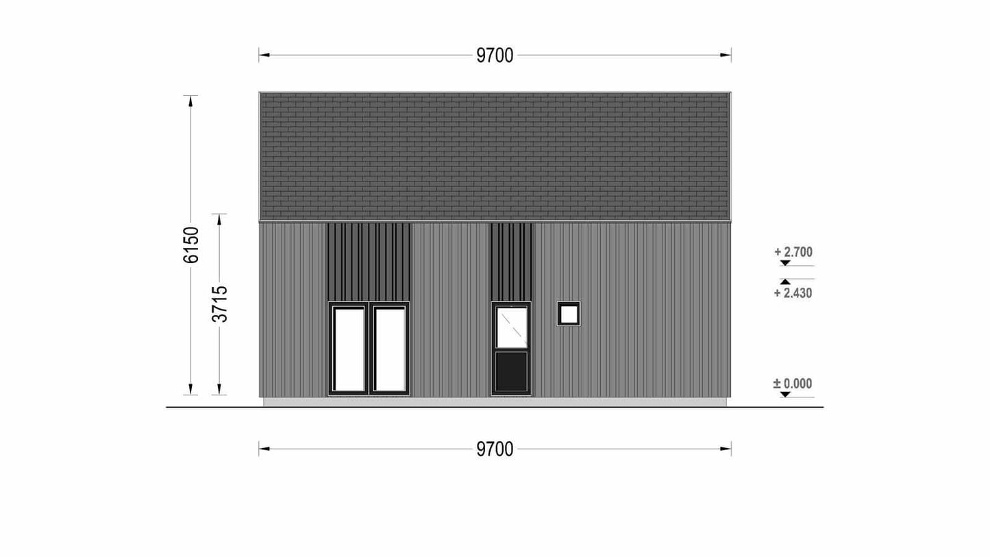 plano lateral derecho casa de madera ASTRO
