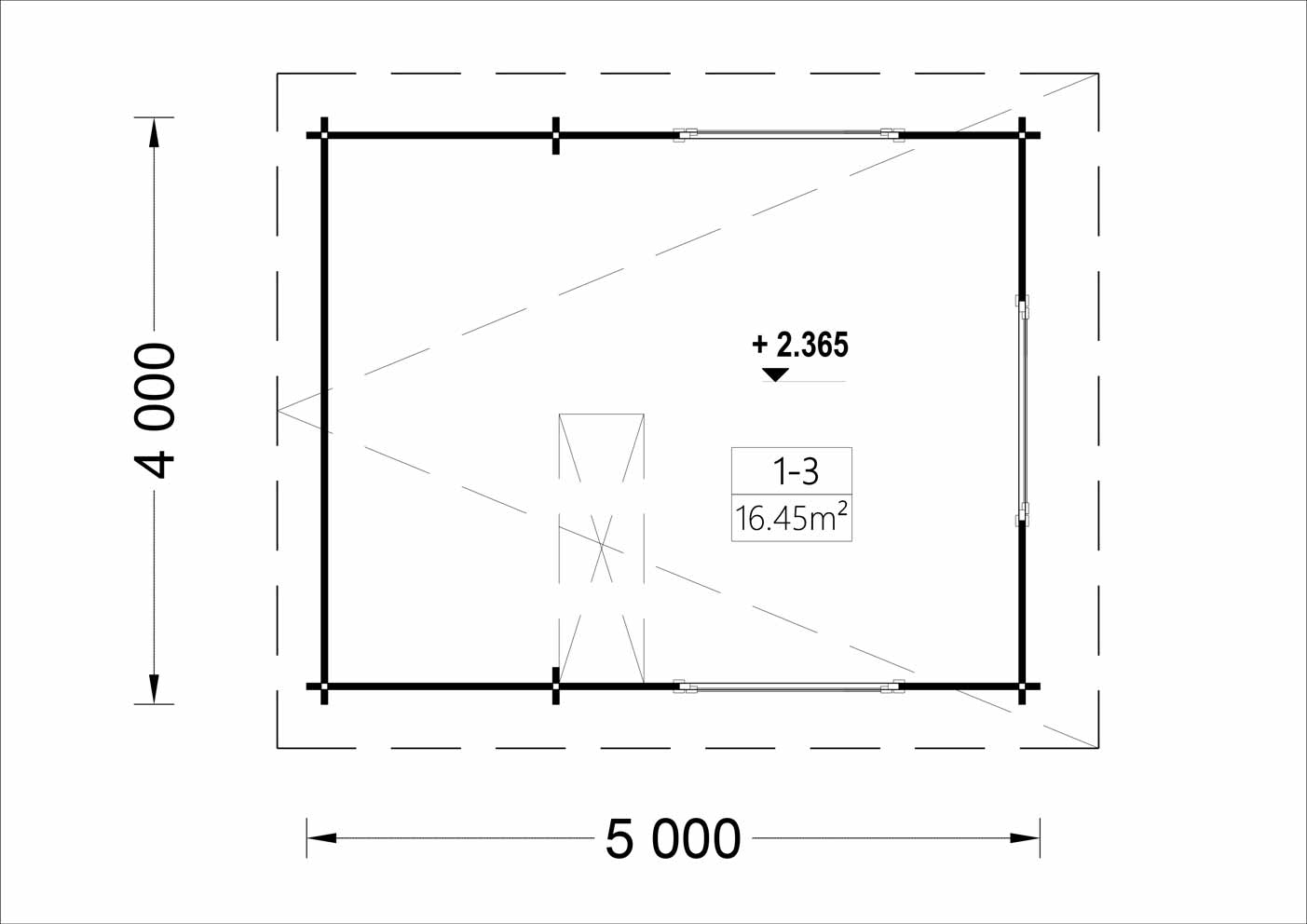 plano primera planta casa de madera AVIÓN TEJADO PLANO