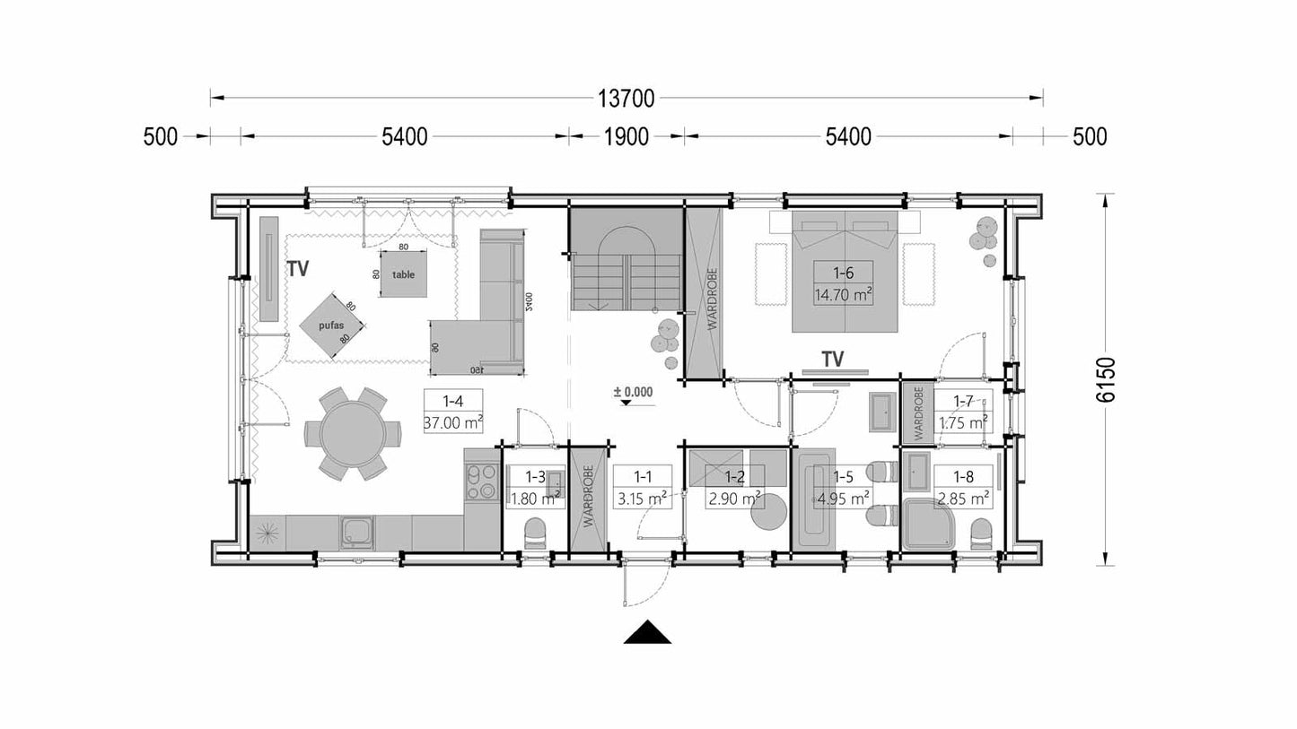 plano planta baja casa de madera ANDROID
