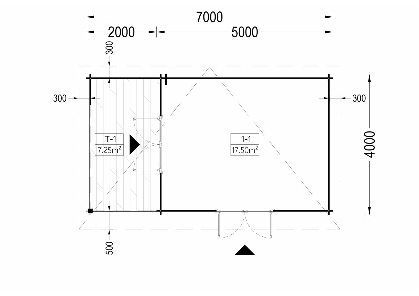 plano planta casa de madera CARLOS
