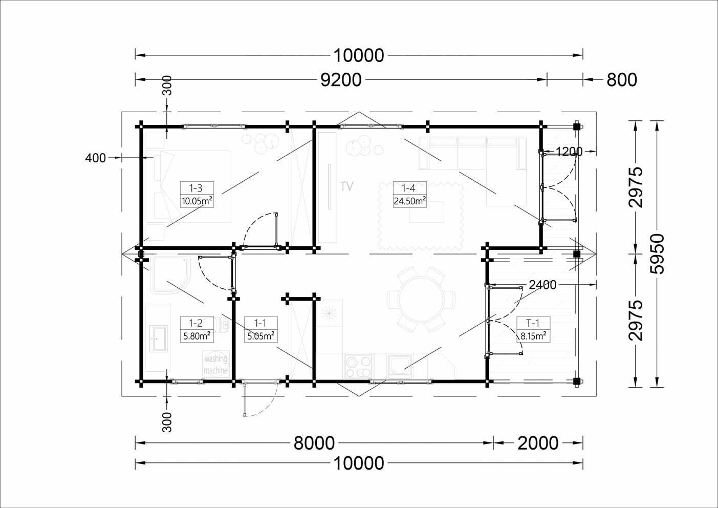 plano planta casa de madera KAISER