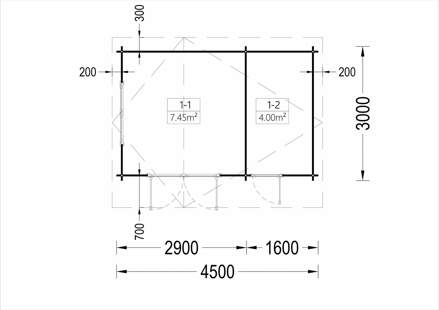 plano planta casa de madera KINGSTON