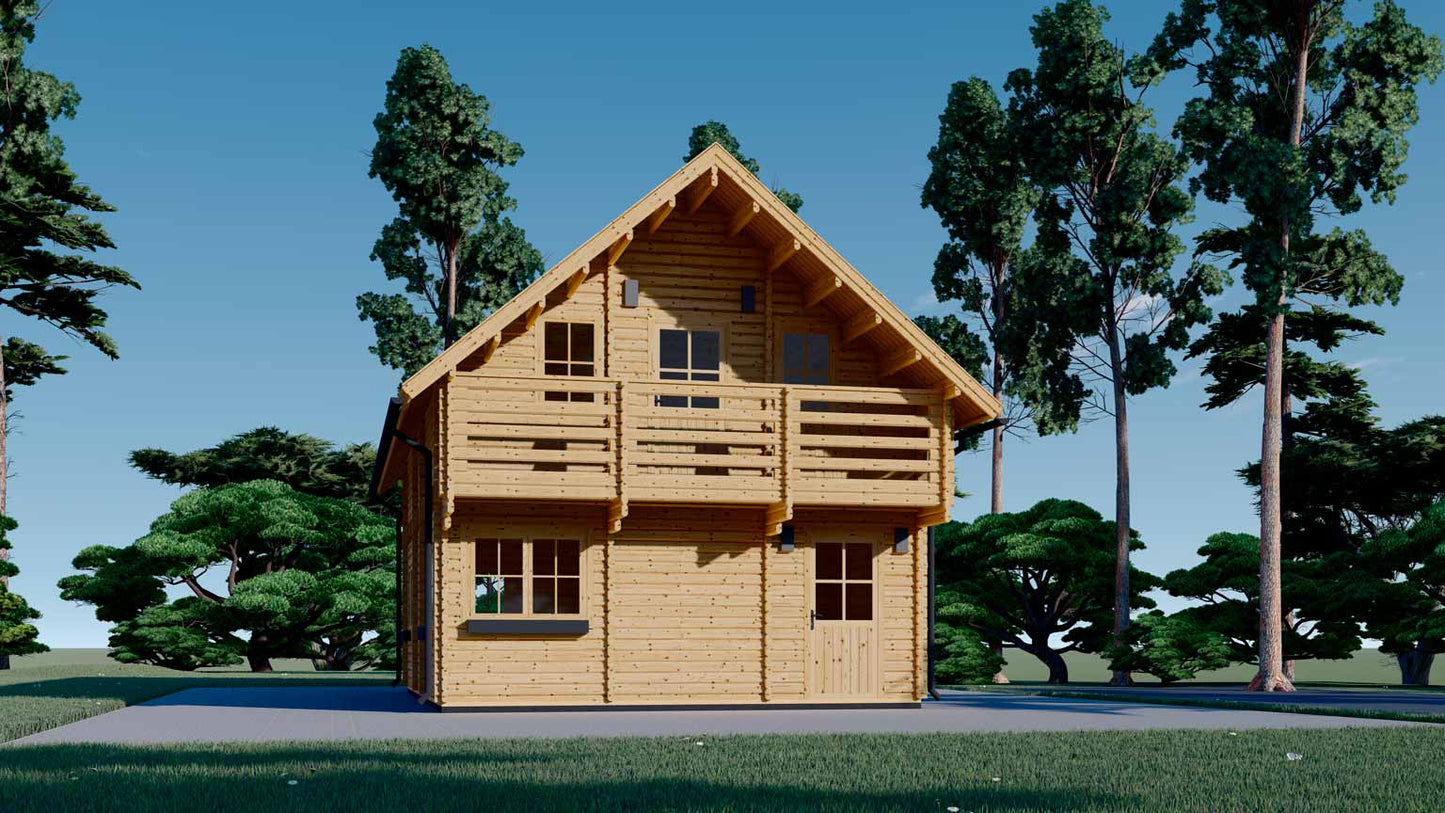 casa de madera LAGOS frontal