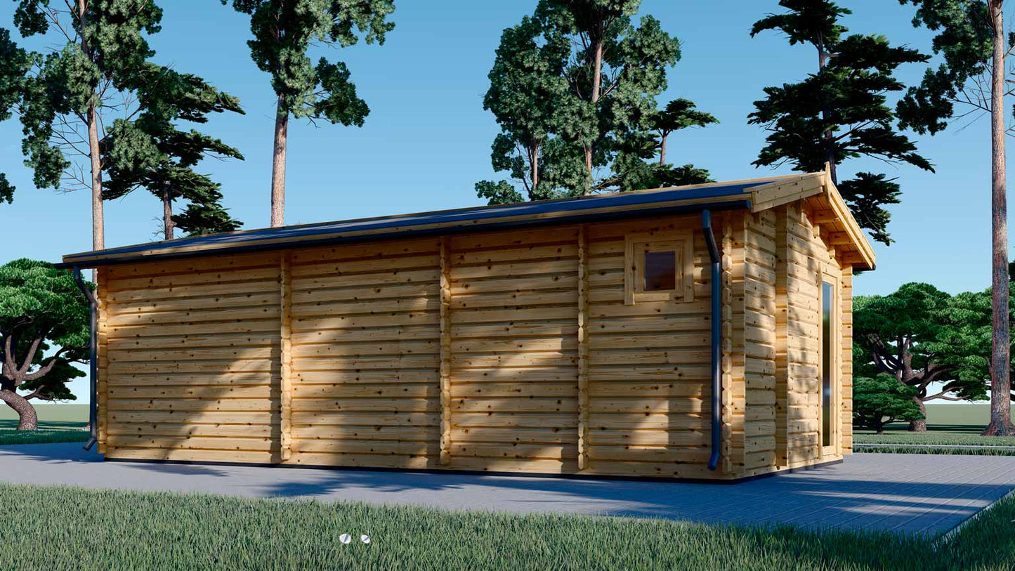 casa de madera MAX trasera y lateral izquierdo