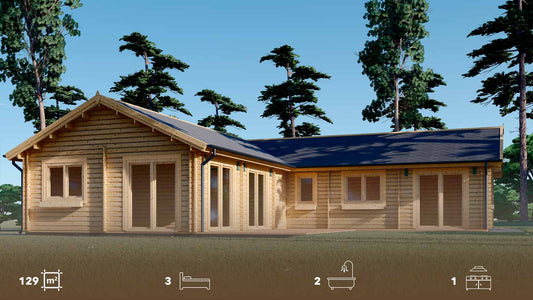 casa de madera PODIUM trasera