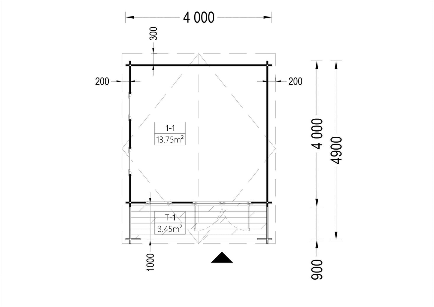 plano planta casa de madera QUEEN