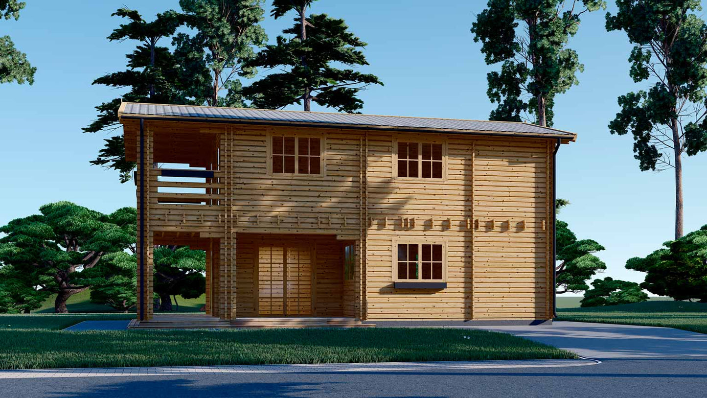 casa de madera TOULALAN lateral derecho
