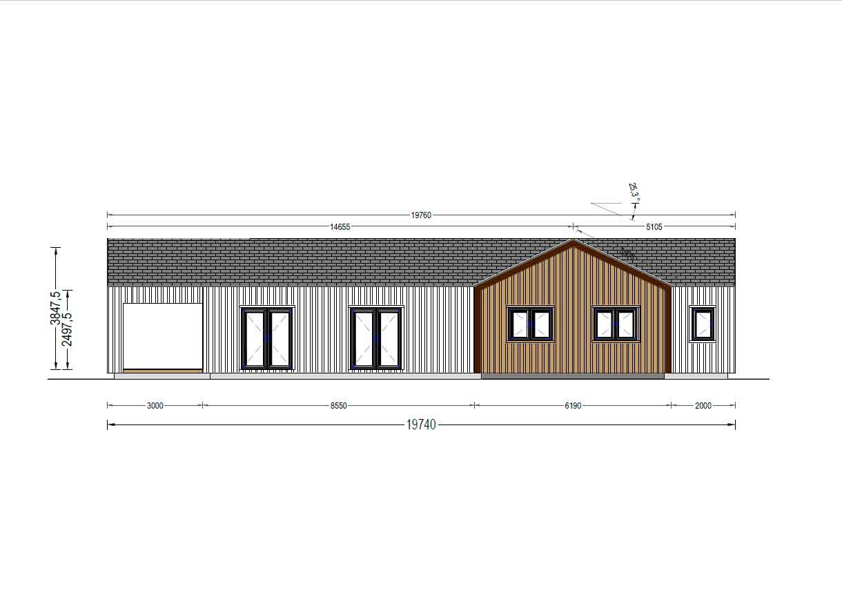 plano lateral derecho casa de madera TERESA