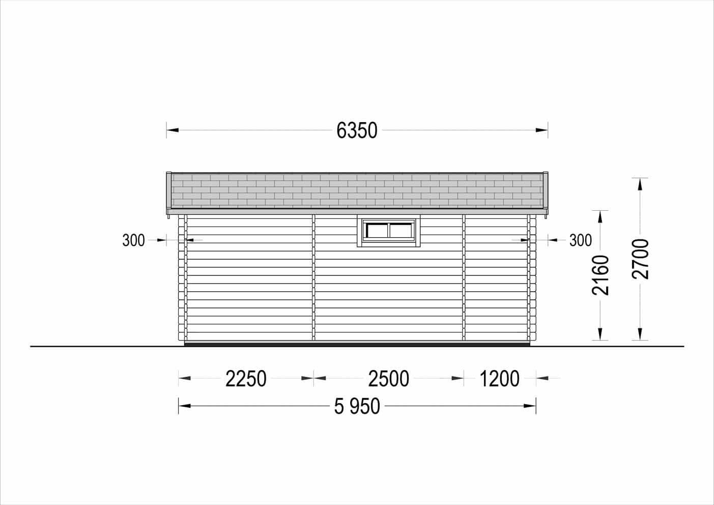 plano trasero casa de madera CÉNIT TEJADO PLANO