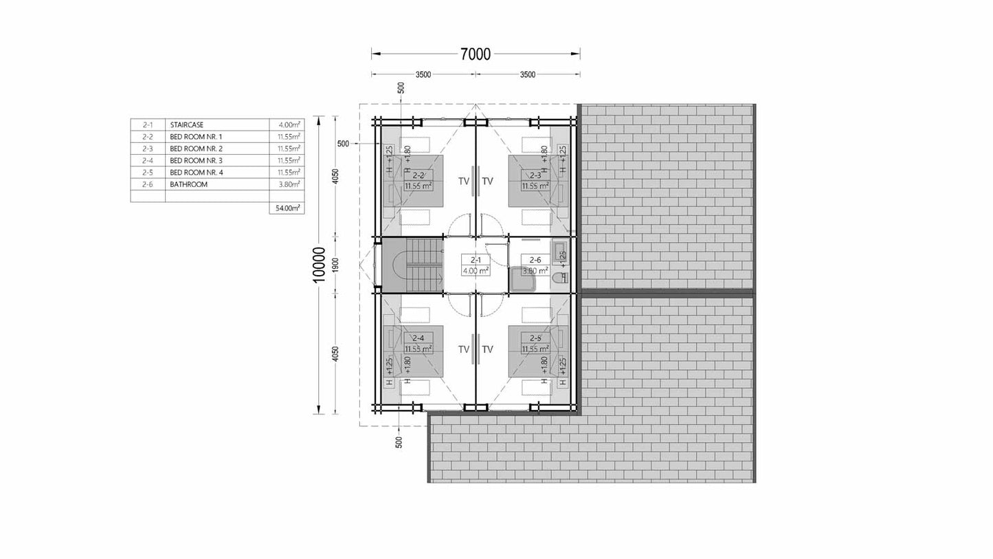 plano primera planta casa de madera DARLING