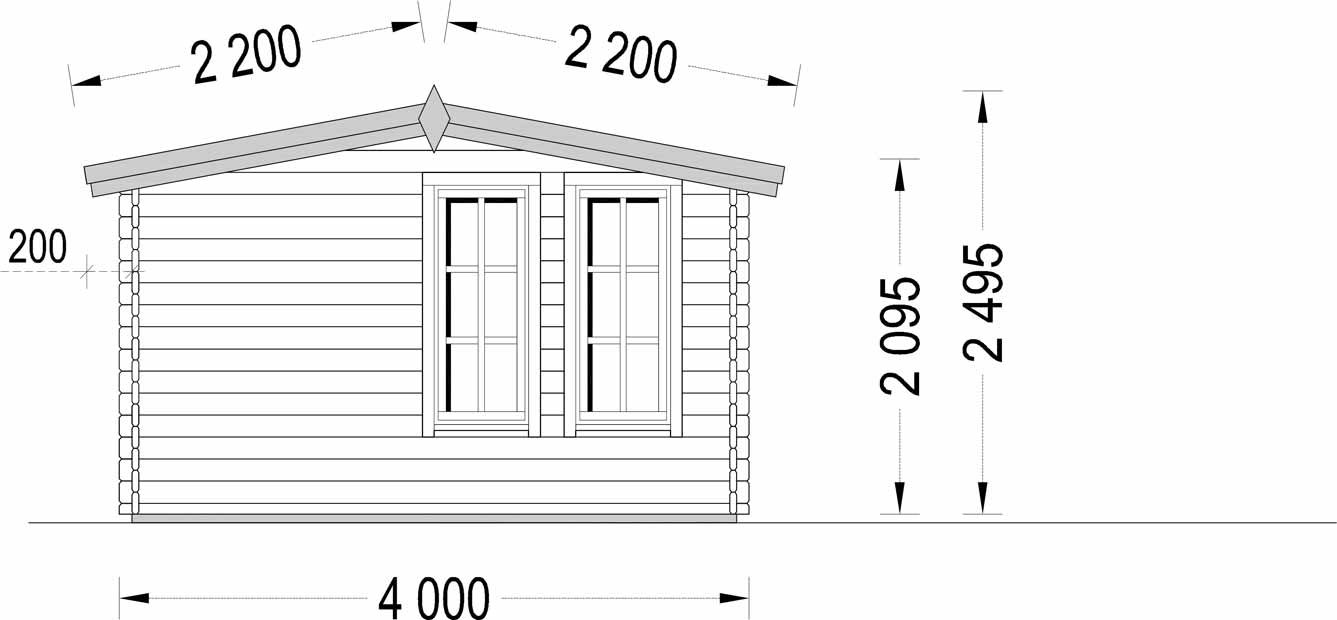 plano lateral izquierdo casa de madera DEBORA
