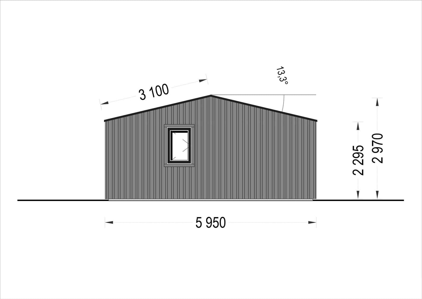 plano lateral izquierdo casa de madera EROS MODERN