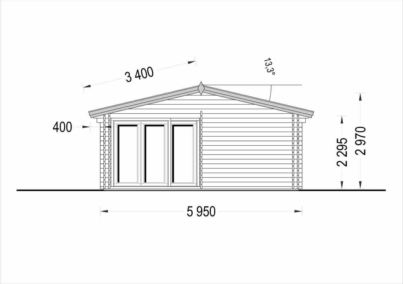 plano lateral derecho casa de madera EROS