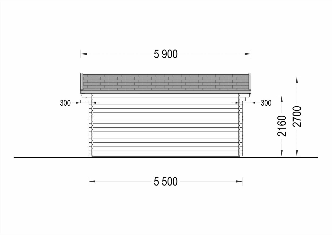 plano lateral derecho casa de madera FEDE