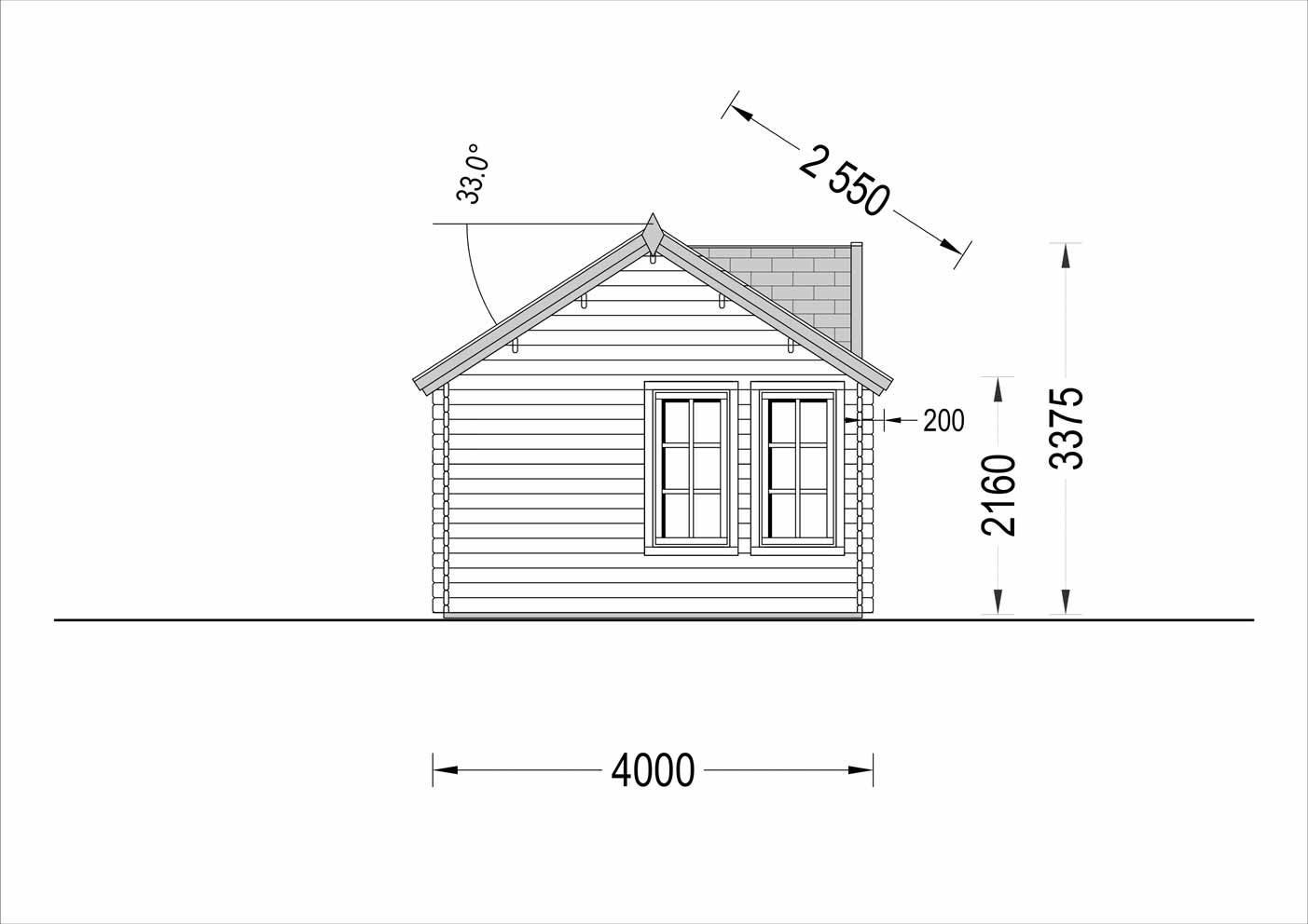 plano lateral izquierdo casa de madera FERRANDIZ
