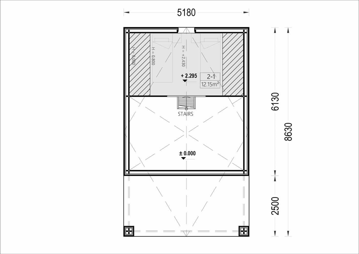 plano planta casa de madera GATHA primera planta