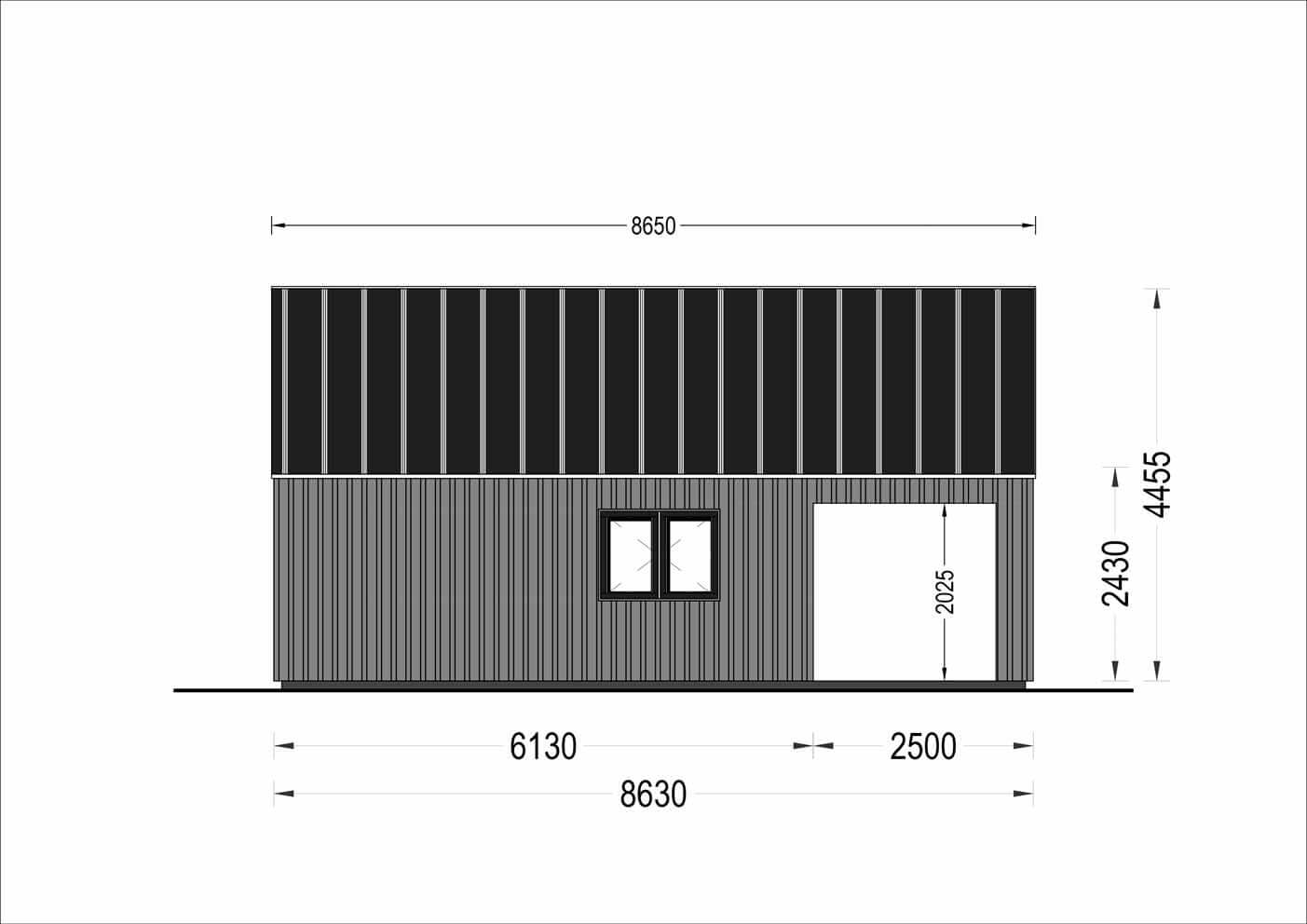 plano lateral izquierdo casa de madera GATHA