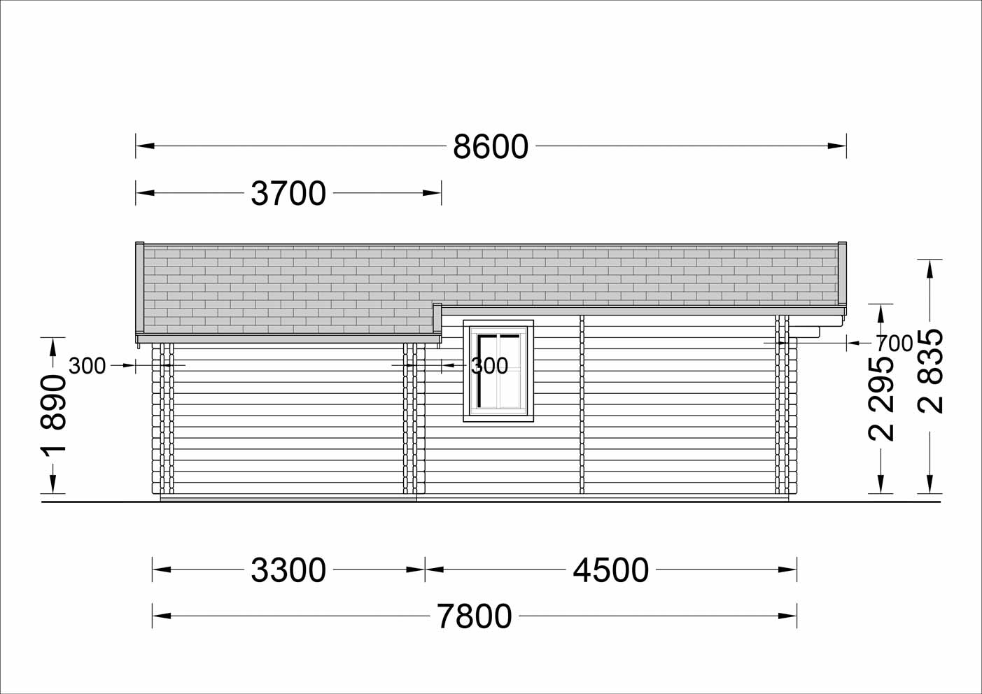 plano lateral izquierdo casa de madera GIJÓN