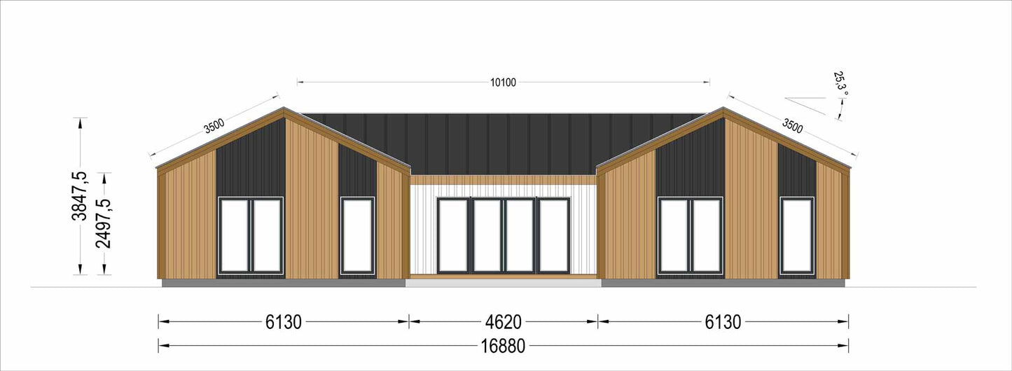 plano trasero casa de madera HACHE