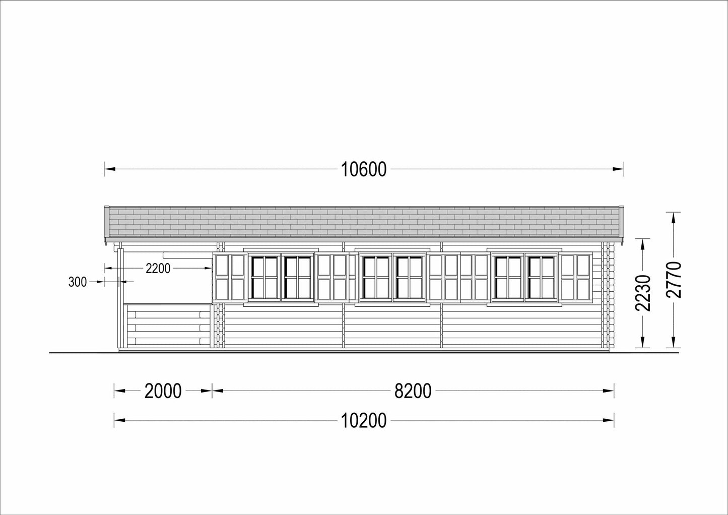 plano lateral derecho casa de madera HERMES
