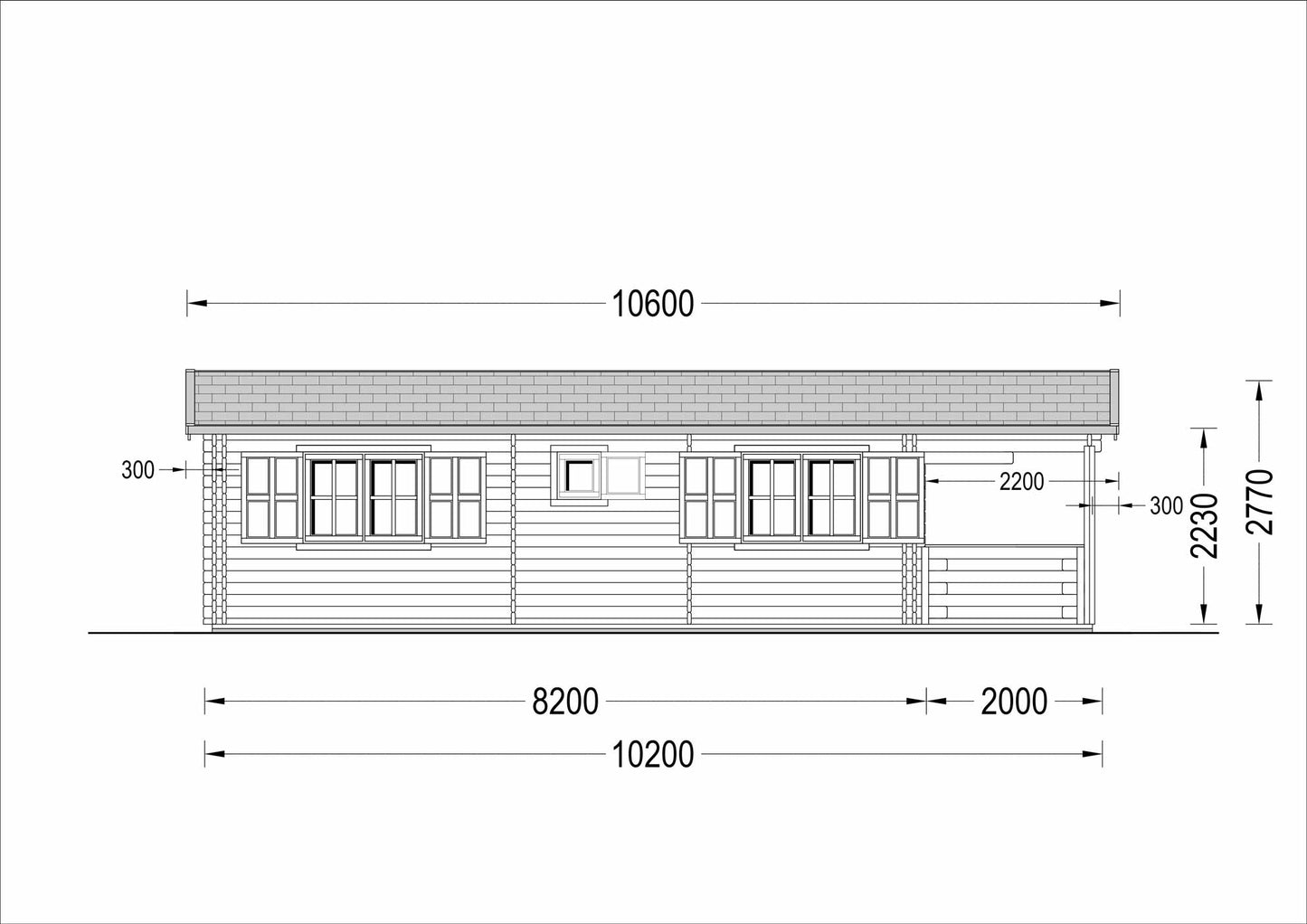 plano lateral izquierdo casa de madera HERMES