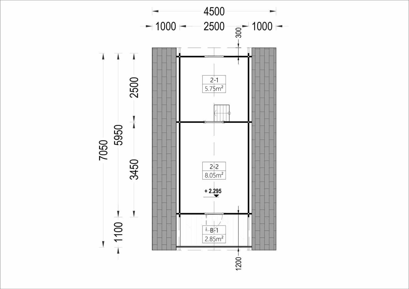 plano primera planta casa de madera INDI