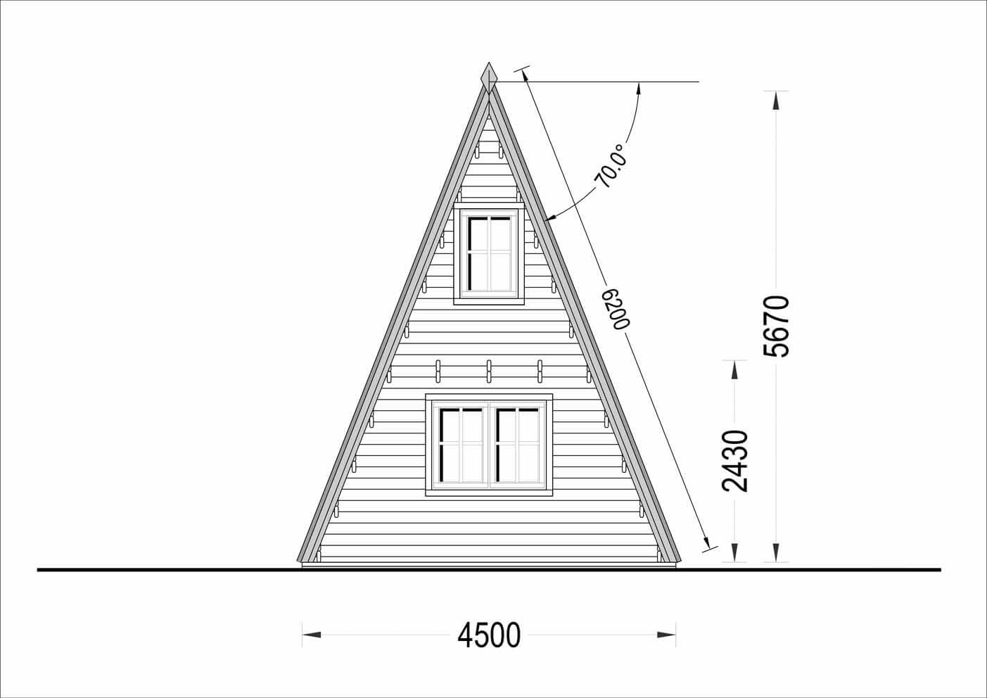 plano trasero casa de madera INDI