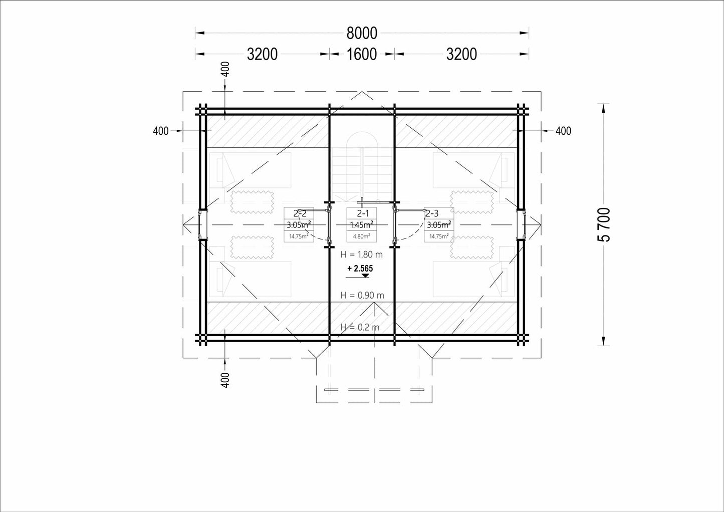 plano primera planta casa de madera INMA