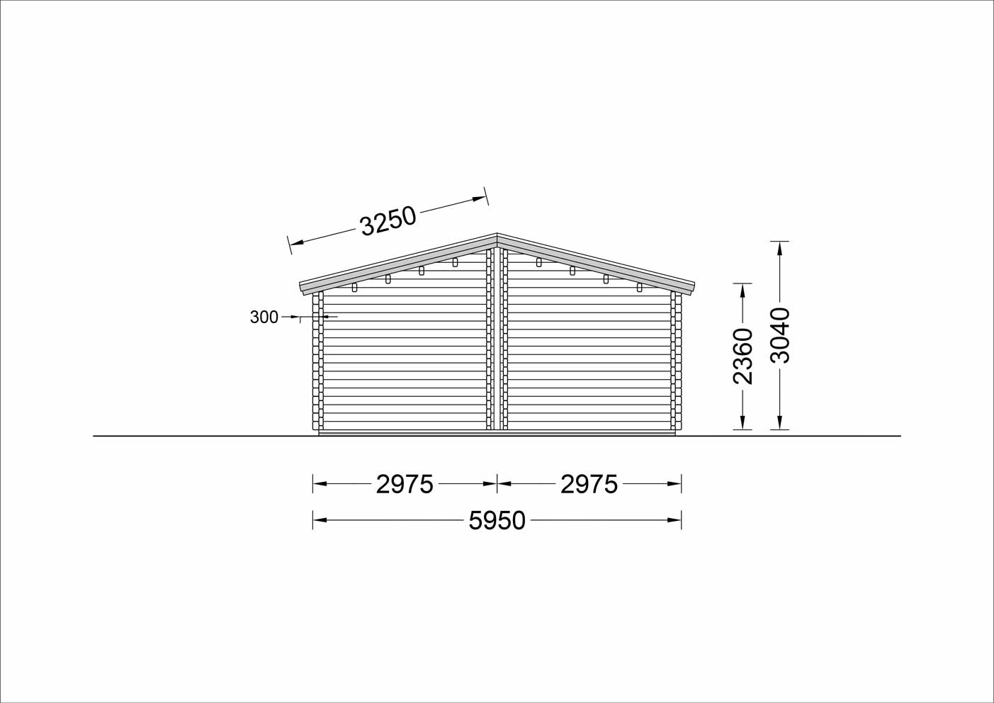 plano lateral izquierdo casa de madera KAISER