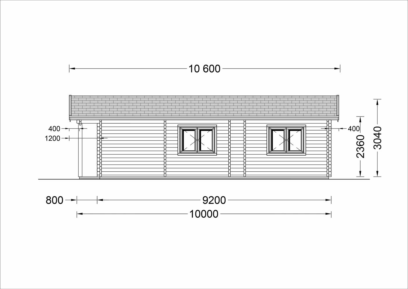 plano trasero casa de madera KAISER