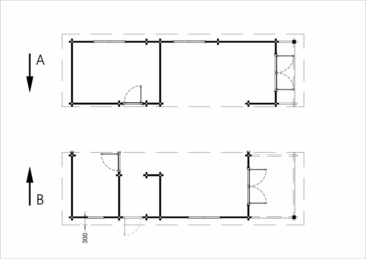 plano distribuciones casa de madera KAISER