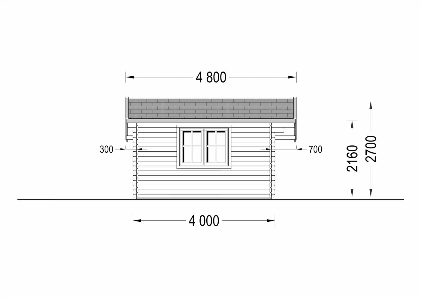 plano lateral izquierdo casa de madera KARLA