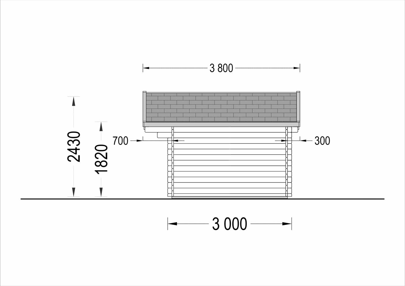 plano lateral derecho casa de madera KINGSTON