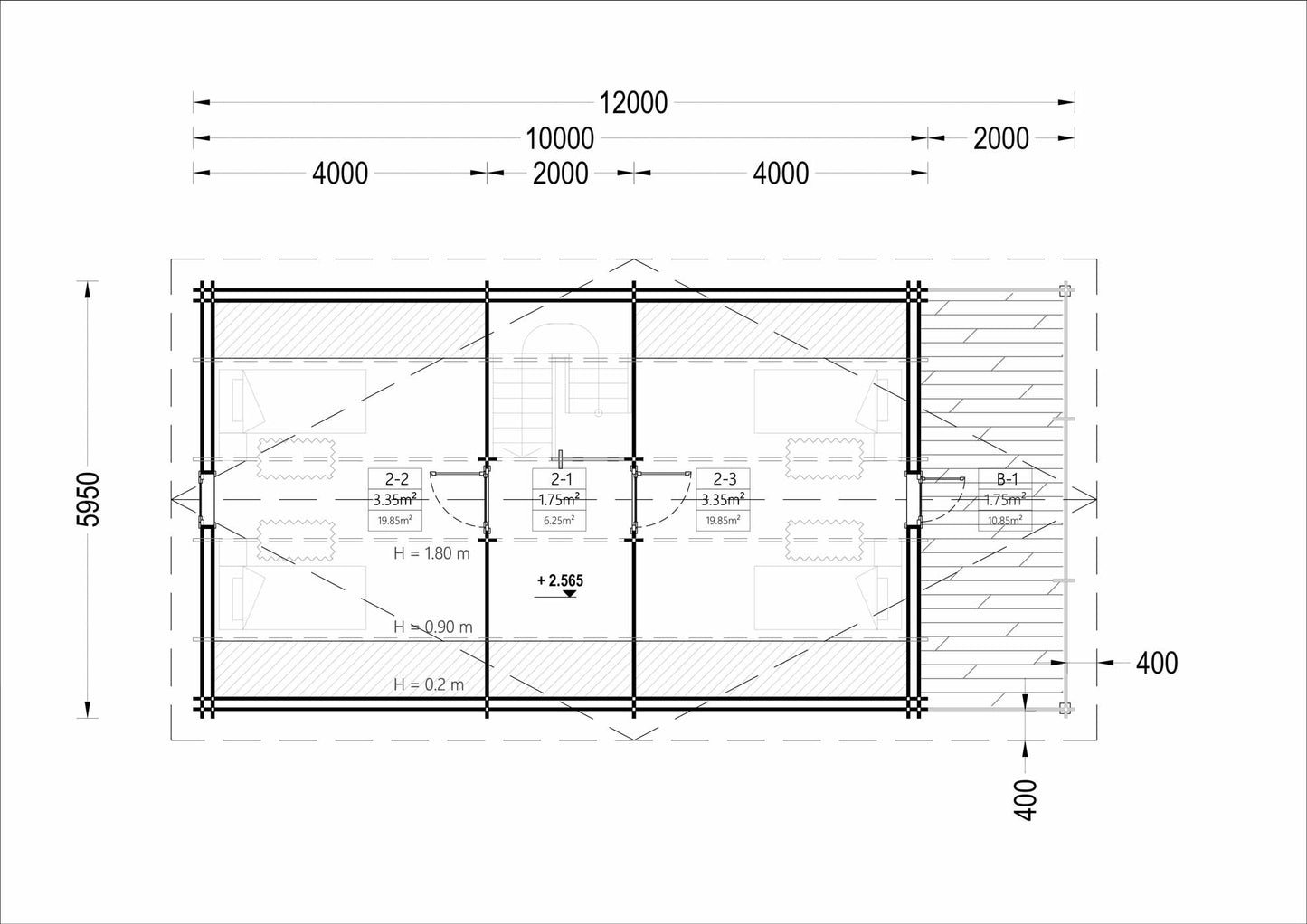 plano primera planta casa de madera LAURA