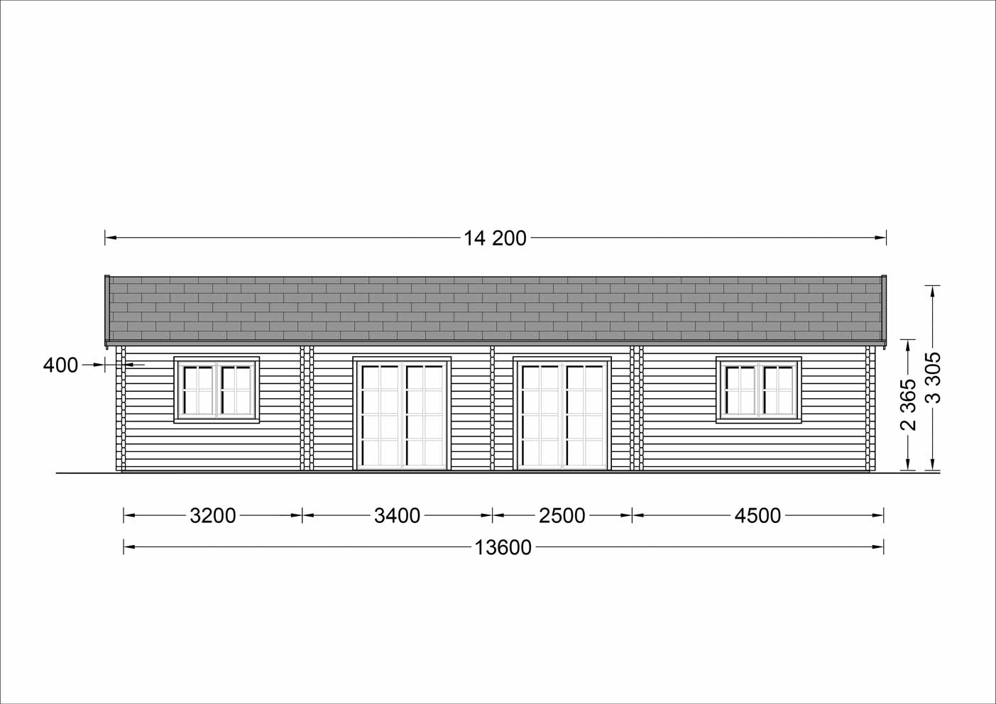 plano lateral izquierdo casa de madera LEMOND