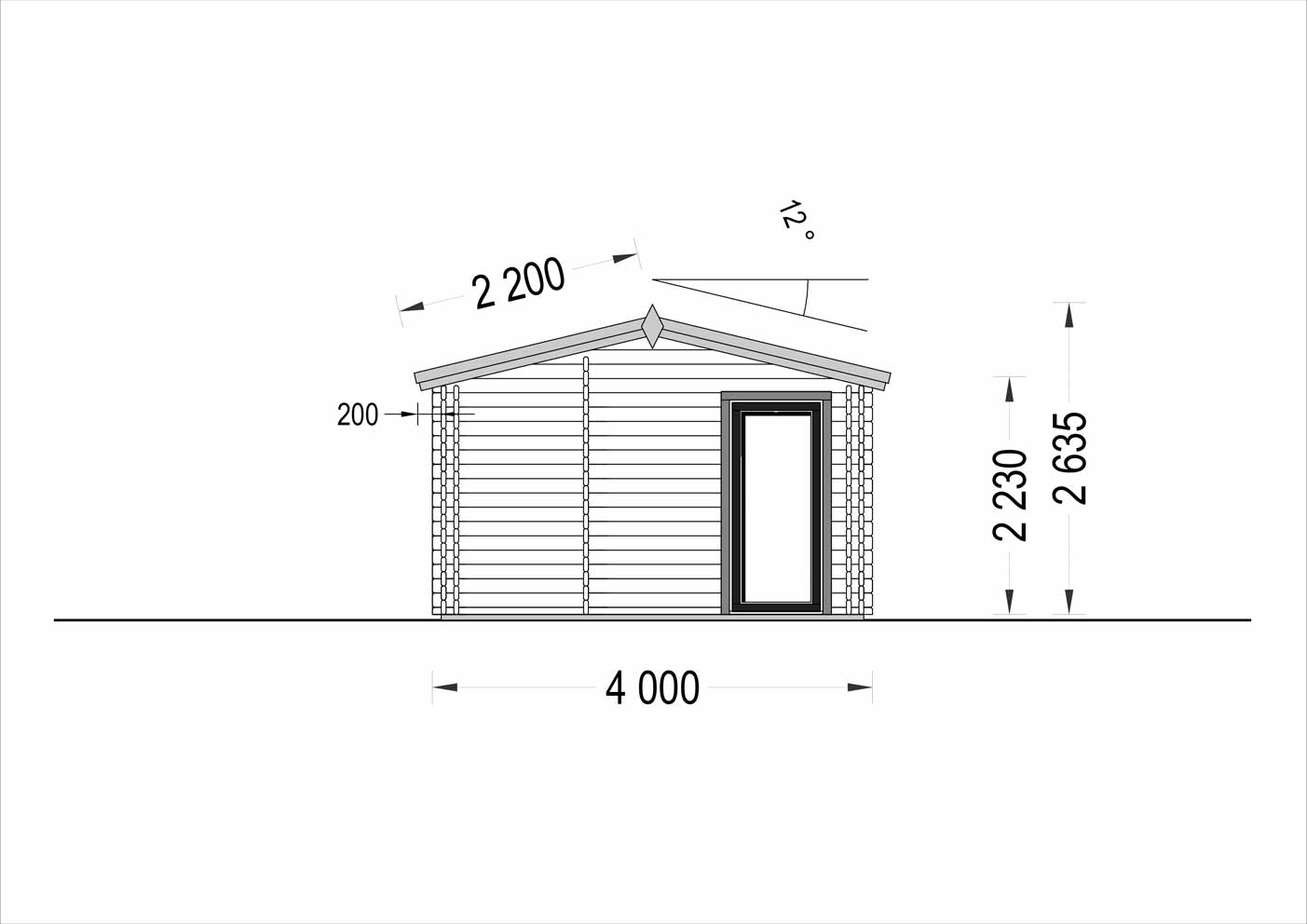 plano lateral derecho casa de madera MAX