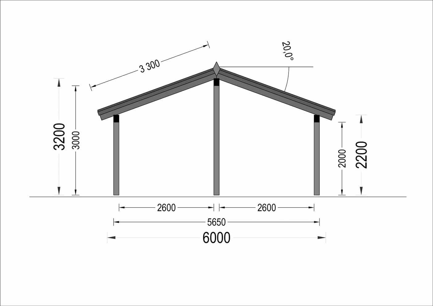 DOUBLE MOON PERGOLA 6X6