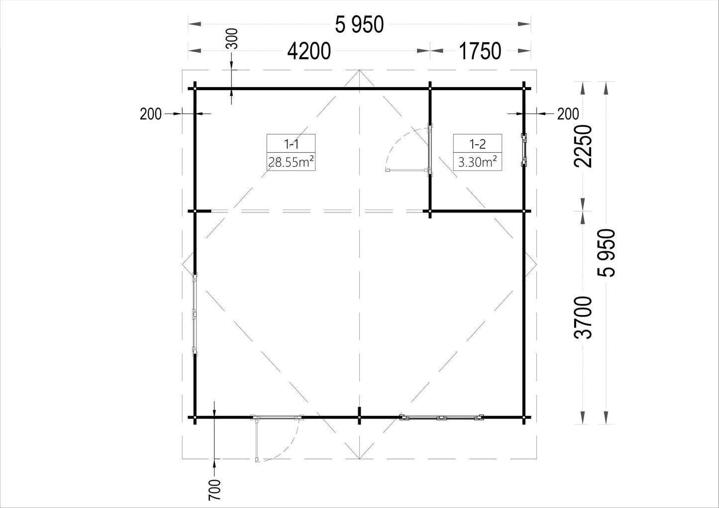plano planta casa de madera NANI