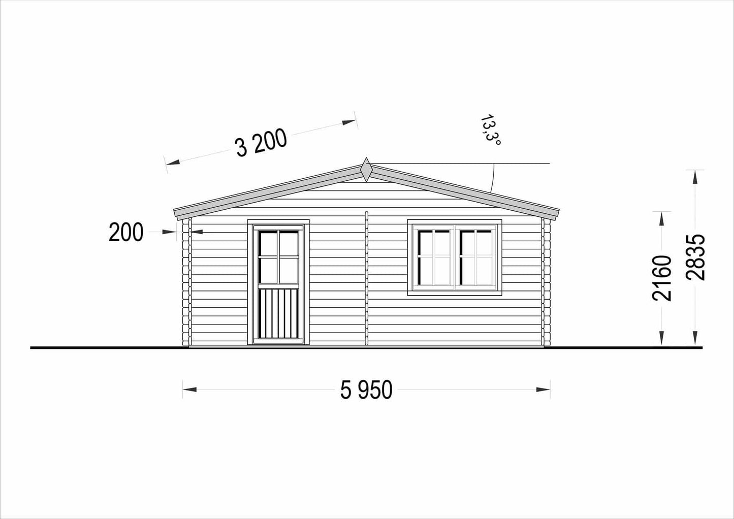 plano casa de madera NANI frente